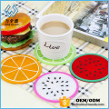 Newest Design Waterproof silicone cup mat/ colorful fruit Skidproof Silicone Cup Coaster
